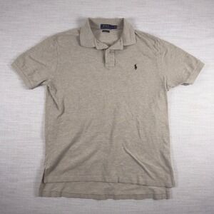 Polo Ralph Lauren Mens Classic Fit Polo Shirt Large Tan Heather Short Sleeve